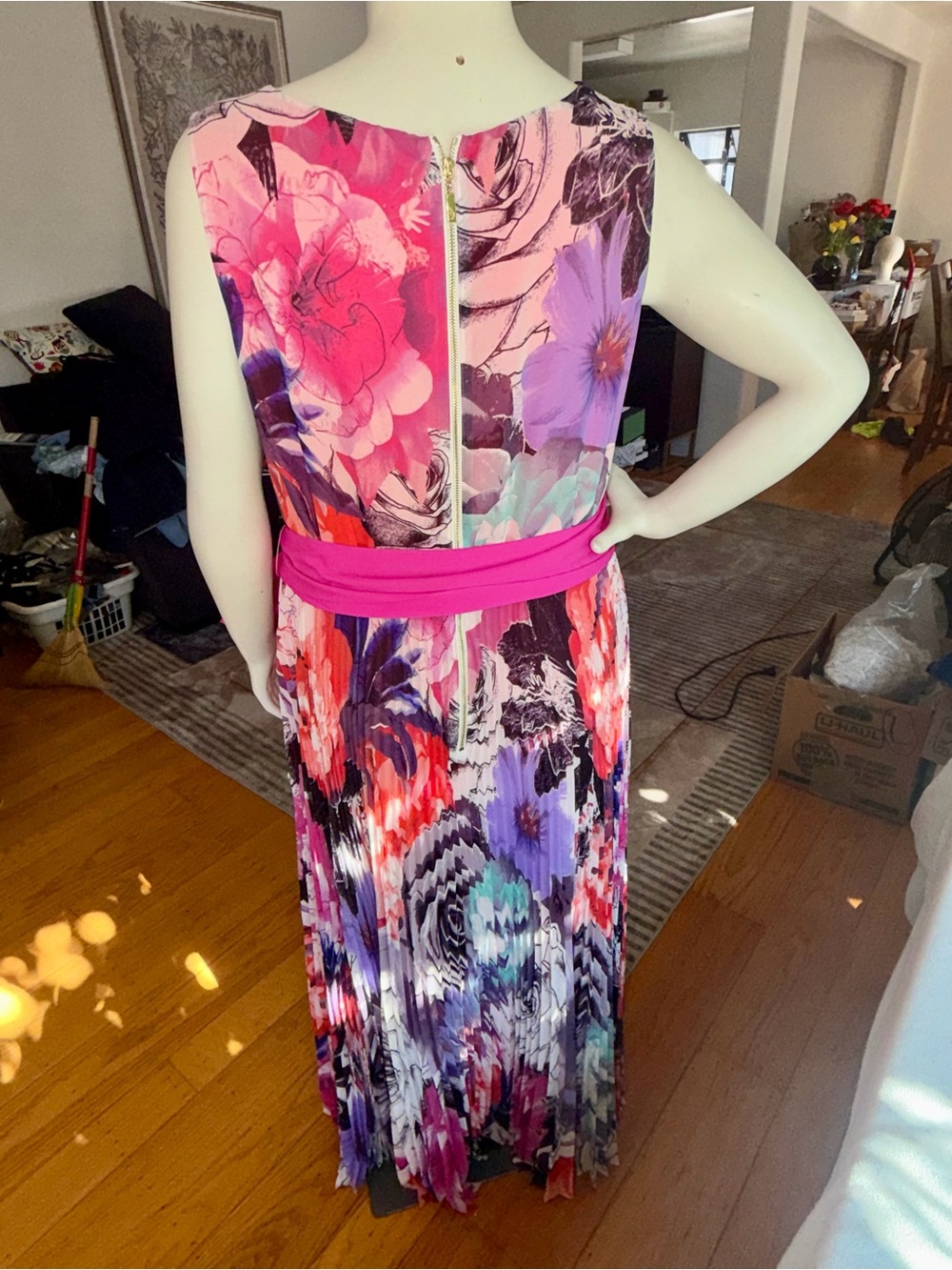 Eliza J Formal Full Length Floral Print Gown Sz 18W - Picture 2 of 14